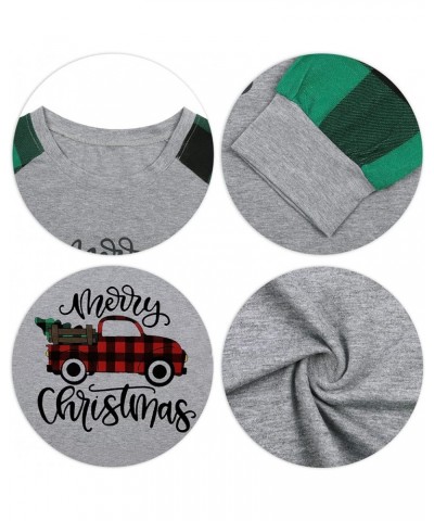 Plus Size Baby Its Cold Outside Christmas T Shirt Women Long Sleeve Plaid Splicing Tops Blouse Merry Christmas Green $10.56 B...