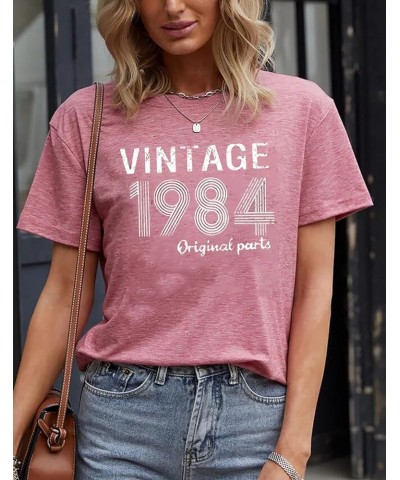 Vintage 1984 Shirt for Women 40th Birthday T-Shirt 1984 Birthday Gifts Idea Shirts Retro Birthday Party Tee Tops Pink $12.75 ...