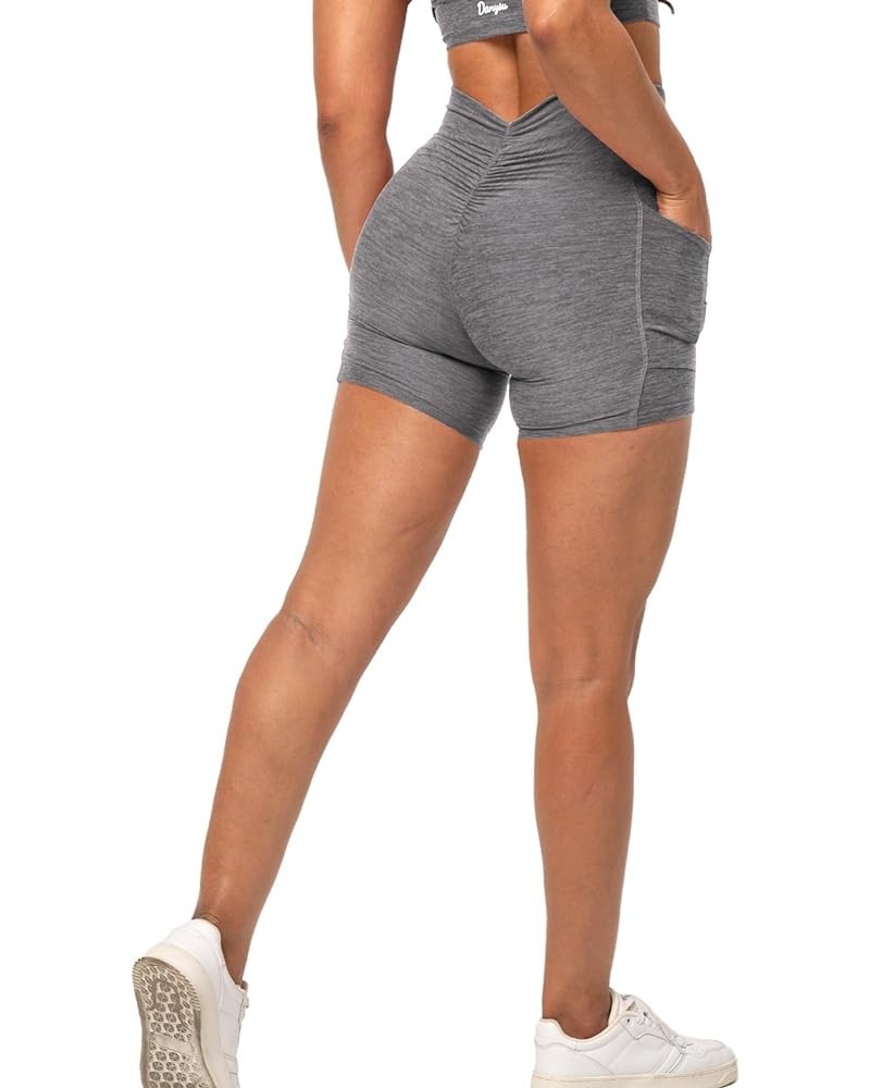 V-Cut Shorts Scrunch Butt Booty Workout Shorts High Waisted Lifting Athletic Gym Bottoms 2.pocket Heather Fog Grey $12.99 Act...