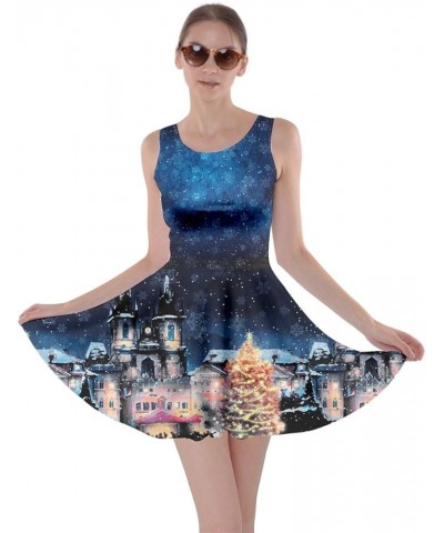 Womens Christmas Dresses Xmas Santa Vintage Snowman Snowflakes Winter A Line Skater Dress, XS-5XL Navy $13.43 Others