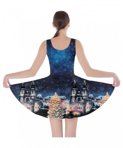 Womens Christmas Dresses Xmas Santa Vintage Snowman Snowflakes Winter A Line Skater Dress, XS-5XL Navy $13.43 Others