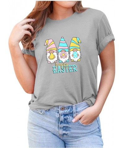 T-Shirt for Women Crewneck Easter PrintingDailyLoose Blouses Tops Tee Shirt Women B-grey $3.70 Others