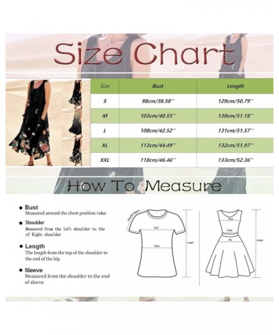 Summer Dresses for Women Boho Casual Sleeveless Dress for Holiday with Pokets Long Maxi Hawaiian Beach Clothes A5-black $11.0...