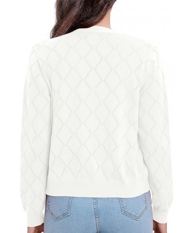 Women's Long Sleeve V-Neck Open Front Shrugs Soft Knit Sweater Cardigan White $12.12 Sweaters