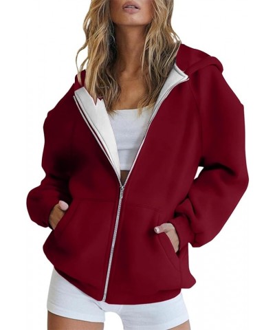 Full Zip Hoodies for Women Casual Long Sleeve Sweatshirt Y2K Zip Up Hoodie Cute Oversized Hoodies Fall Jackets Zipper Hoodies...