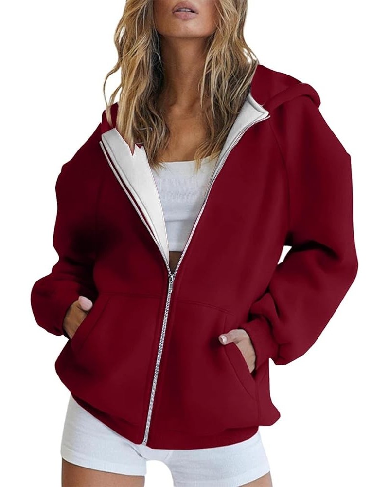 Full Zip Hoodies for Women Casual Long Sleeve Sweatshirt Y2K Zip Up Hoodie Cute Oversized Hoodies Fall Jackets Zipper Hoodies...