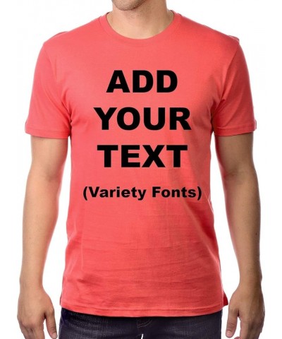 Custom T Shirts Ultra Soft Add Your Own Text Message Adult/Youth Unisex Cotton T Shirt Uniform Coral $13.99 T-Shirts