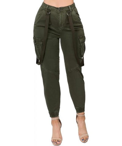 Women's Stretchy Baggie/Slim Fit High Waist Trendy Jogger Slacks Pants for Women Olive Rjj5139 $17.48 Pants