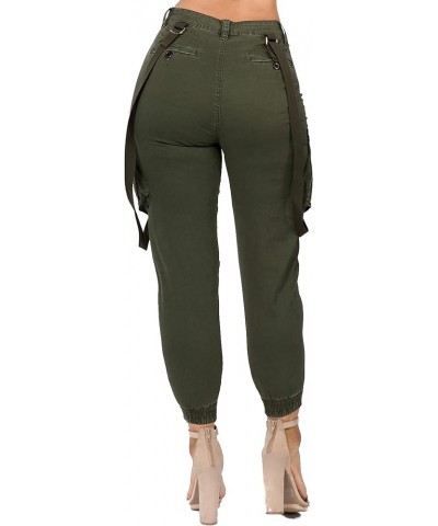 Women's Stretchy Baggie/Slim Fit High Waist Trendy Jogger Slacks Pants for Women Olive Rjj5139 $17.48 Pants