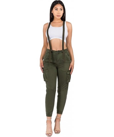 Women's Stretchy Baggie/Slim Fit High Waist Trendy Jogger Slacks Pants for Women Olive Rjj5139 $17.48 Pants