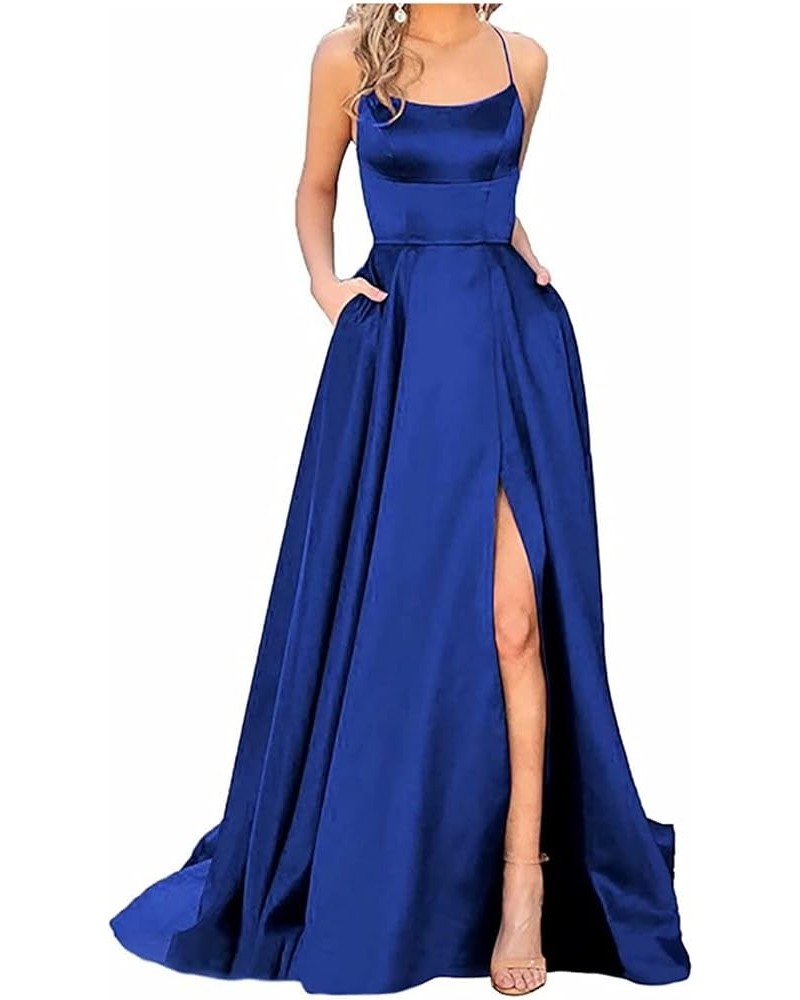 Women High Split Sexy Dress Elegant Cold Shoulder Cutout Long Evening Bodycon Prom Formal Dresses with Floor Length 04dark Bl...