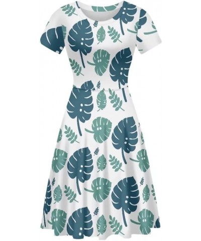 Short Sleeve O Neck Printed Dress Casual Elegant Party Midi A-Line Dress for Party (S-4XL) Pattern 14 $15.04 Dresses