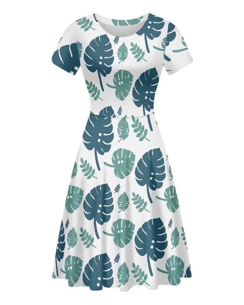 Short Sleeve O Neck Printed Dress Casual Elegant Party Midi A-Line Dress for Party (S-4XL) Pattern 14 $15.04 Dresses