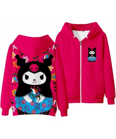 Kuromi Hoodie Sweatshirts Women's Zipper Hooded Sweater Girls Kawaii Cartoon Long Sleeve Pullover Thick / Color 14 $16.52 Hoo...