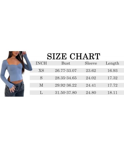 Womens 2023 Trendy Tops Going Out Crop Tops Y2K Long Sleeve Bustier Top Cute Sweetheart Neck Tee Shirt with Slit Rose Red $12...