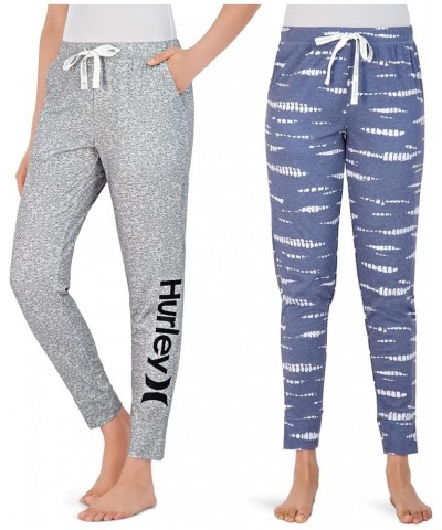 Womens 2 pack pajama pants, cute super soft sleep joggers Med Heahter Grey/Wav $13.23 Activewear