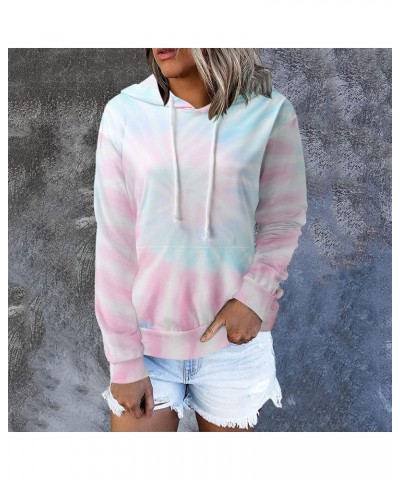 Graphic Hoodies for Women Half Button Hooded Sweatshirt Casual Fall Gradient Print Long Sleeve Pullover Purple-e $12.38 Tops