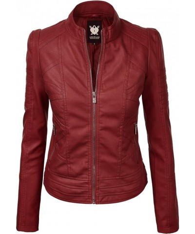 Women's Faux leather Motocycle Biker Jacket Coat Wjc746_red $31.26 Coats