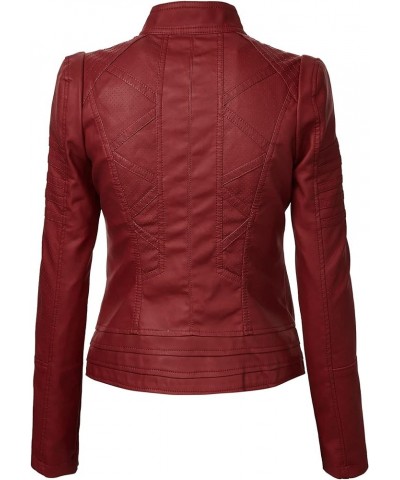 Women's Faux leather Motocycle Biker Jacket Coat Wjc746_red $31.26 Coats