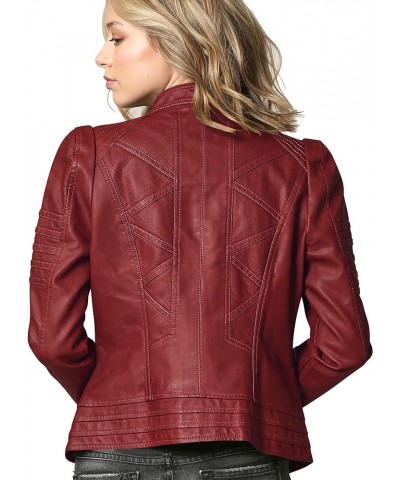 Women's Faux leather Motocycle Biker Jacket Coat Wjc746_red $31.26 Coats