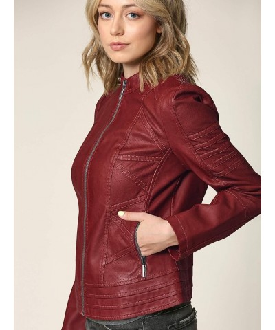 Women's Faux leather Motocycle Biker Jacket Coat Wjc746_red $31.26 Coats