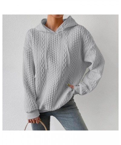 Hoodies For Women Casual Fashion Waffle Solid Color Drawstring Long Sleeve Crew Neck/Button hooded Pullover Sweatshirts 02gra...