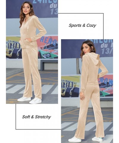 Womens Sports Outfits Set 2 Piece Tracksuits for Women Workout Sweatsuits Long Sleeve Hoodie Sweatshirt Pants Beige $28.31 Ot...