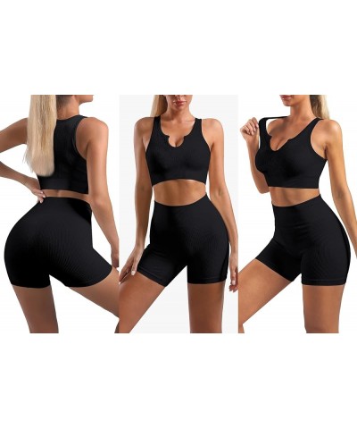 Workout Sets for Women 2 Piece Yoga Outfits Set Workout Tracksuits Sports Bra High Waist Legging 1801 St Bk $11.19 Activewear