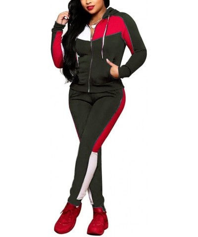 Gediffwer 2 Piece Outfits for Women Sweatsuit Zip Up Hoodie Jacket and Long Sweatpants Clubwear Tracksuit Sportswear Set Arm ...