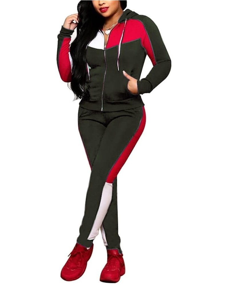 Gediffwer 2 Piece Outfits for Women Sweatsuit Zip Up Hoodie Jacket and Long Sweatpants Clubwear Tracksuit Sportswear Set Arm ...