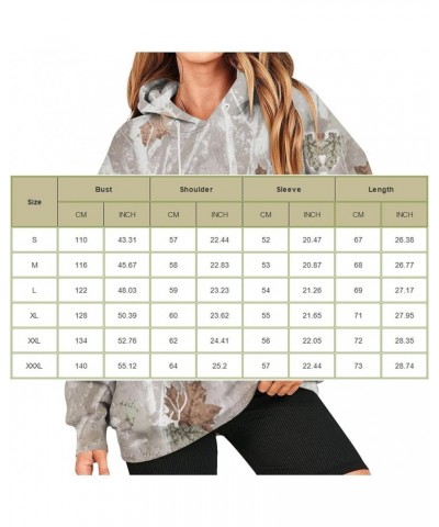 Womens Camo Hoodie Maple-Leaf Flower Print Oversized Sweatshirt Fleece Hooded Sweatshirts Vintage Classic Pullovers Camouflag...