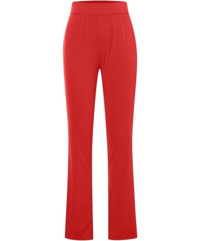 Yoga Pants with Pockets for Women Trendy Crossover Flare Leggings High Waist Casual Workout Bell Bottom Leggings G03-red $6.2...