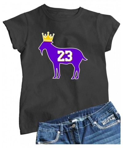 Womens Goat James G.O.A.T. King T-Shirt Heather Black $10.71 T-Shirts