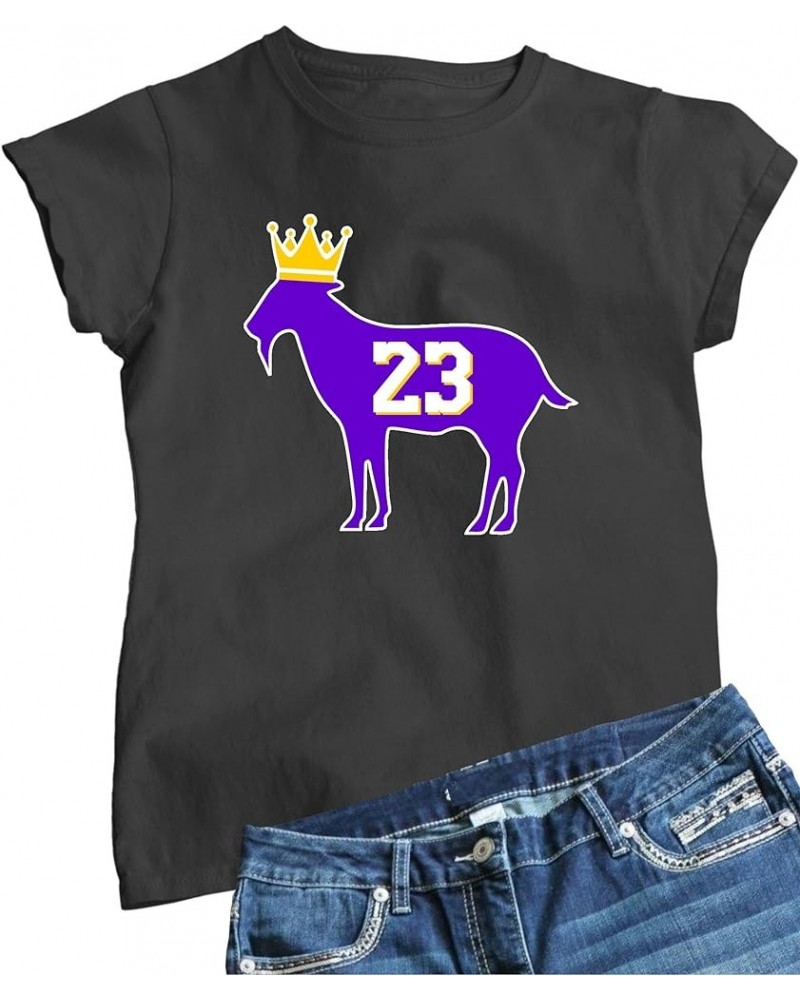 Womens Goat James G.O.A.T. King T-Shirt Heather Black $10.71 T-Shirts