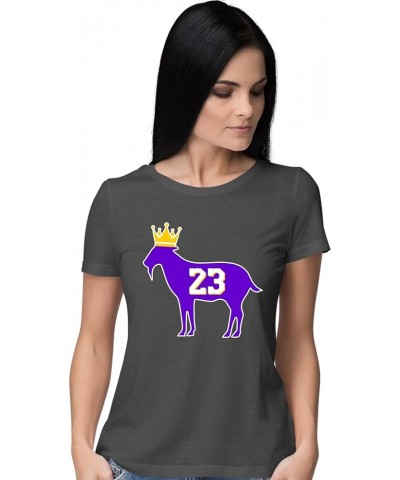 Womens Goat James G.O.A.T. King T-Shirt Heather Black $10.71 T-Shirts