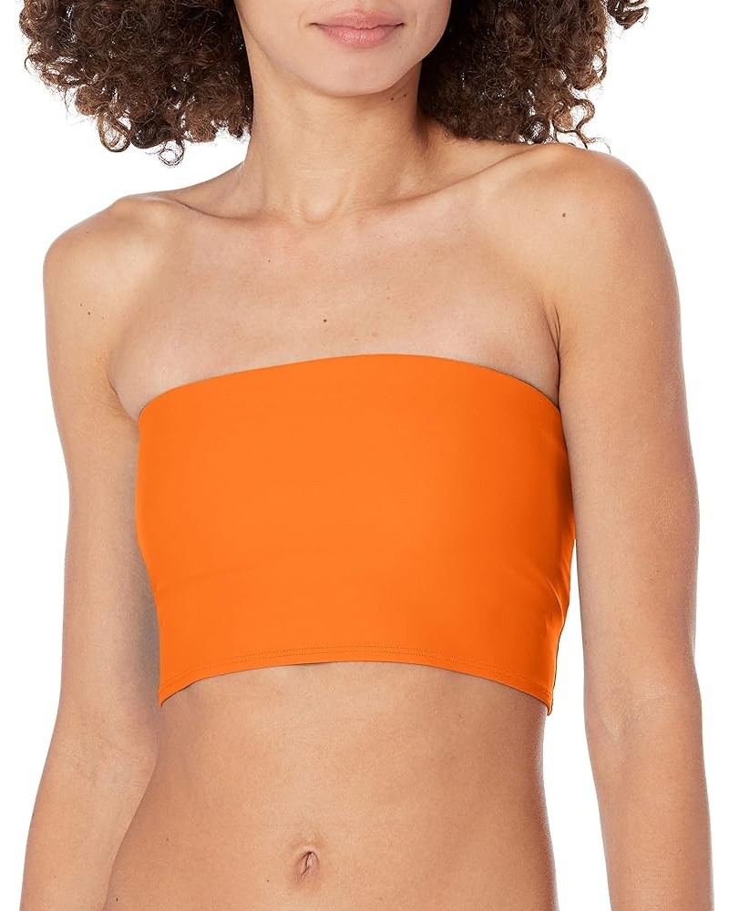 Women's Standard Smoothies Sunrise Solid Bandeau Style Bikini Top Swimsuit Goldfish $31.89 Swimsuits