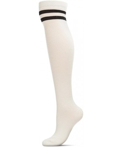 Top Stripe Cashmere Blend Over The Knee Warm Socks Winter White $13.44 Socks