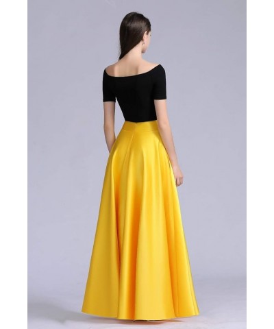 Diydress Women's Long Satin Maxi Skirt Floor Length High Waist Fomal Prom Party Skirts with Pockets Peach $23.75 Skirts