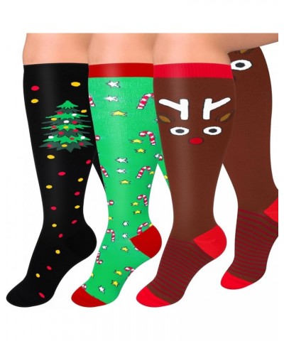 3 Pairs Plus Size Compression Socks for Women and Men Wide Calf Extra Knee High Support for Circulation 14 Assorted $12.09 Ac...