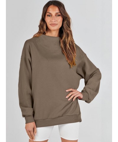 Womens Oversized Sweatshirts Turtleneck Pullover Long Sleeve Hoodies Tops Spring Outfits 2024 Clothes Brown $17.22 Hoodies & ...