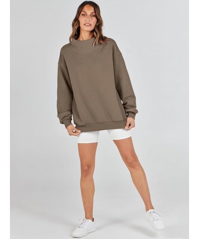 Womens Oversized Sweatshirts Turtleneck Pullover Long Sleeve Hoodies Tops Spring Outfits 2024 Clothes Brown $17.22 Hoodies & ...