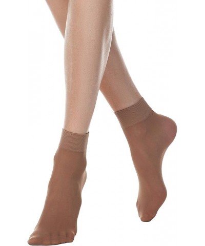 Conte Semi Opaque Anklet High Soft Nylon Socks with Reinforced Toe Tension 40 Den Tan (Bronze) 6 $10.00 Socks