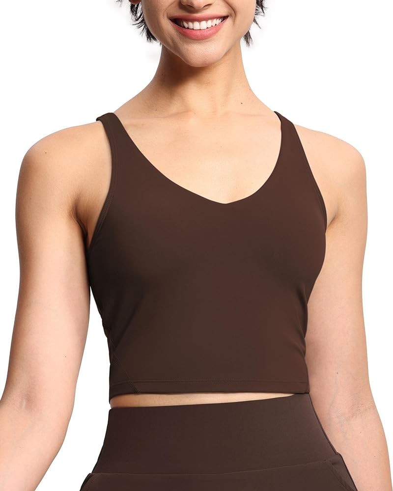 Womens' Sports Bra Longline Wirefree Padded with Medium Support Brown $14.00 Lingerie