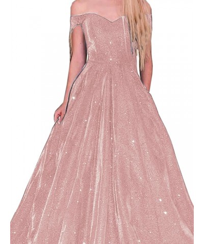 Prom Dresses Long A Line with Pockets Formal Evening Ball Gowns with Sleeves Glitter Party Dress 2024 Dusty Pink $38.00 Dresses