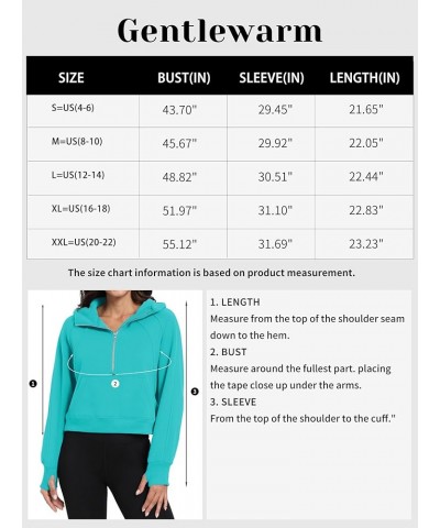 Women's 2023 Sweatshirts Half Zip Cropped Pullover Fleece Quarter Zipper Hoodies Fall Outfits Clothes Thumb Hole Lake Blue $2...