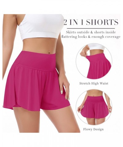 Womens 2 in 1 Flowy Athletic Shorts with Pocket Butterfly Running Workout Shorts Sweat Spandex Lounge Gym Yoga Summer Skirts ...